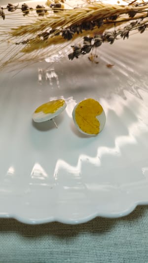 🌿 Fragmente de Eternitate: Cercei Stud cu Frasin - Thumbnail 3